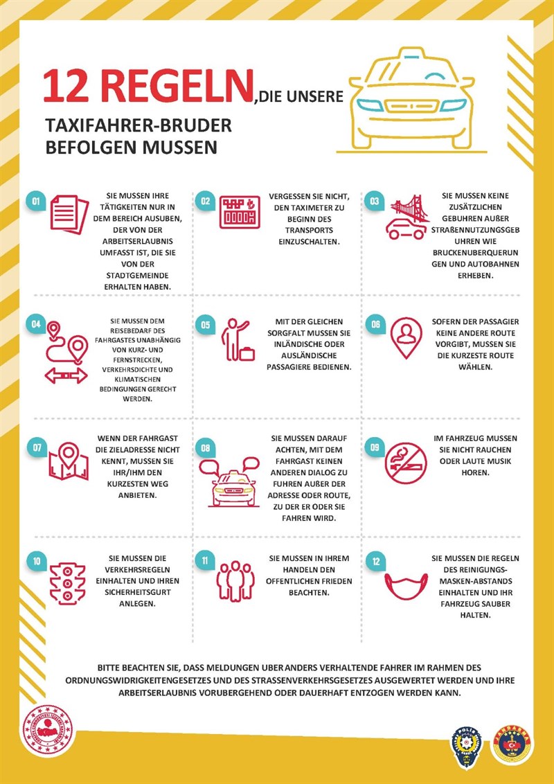 Taksiler İçin 12 Kural