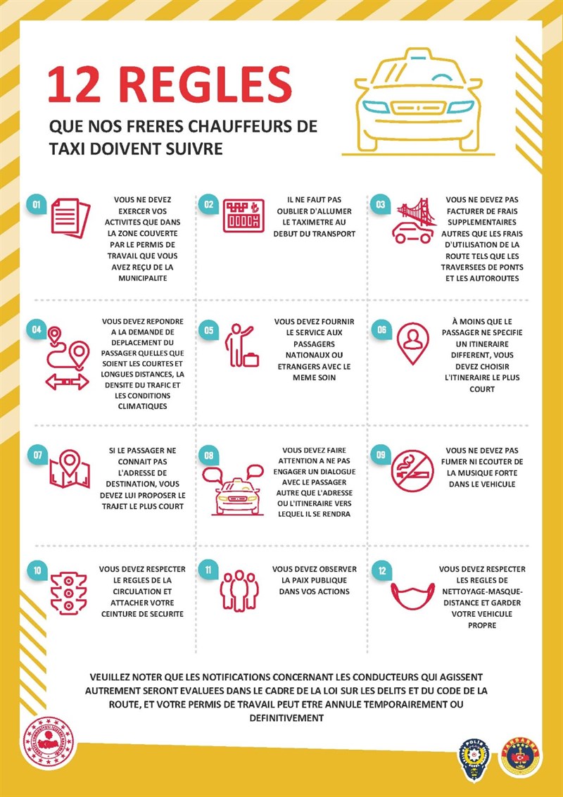 Taksiler İçin 12 Kural