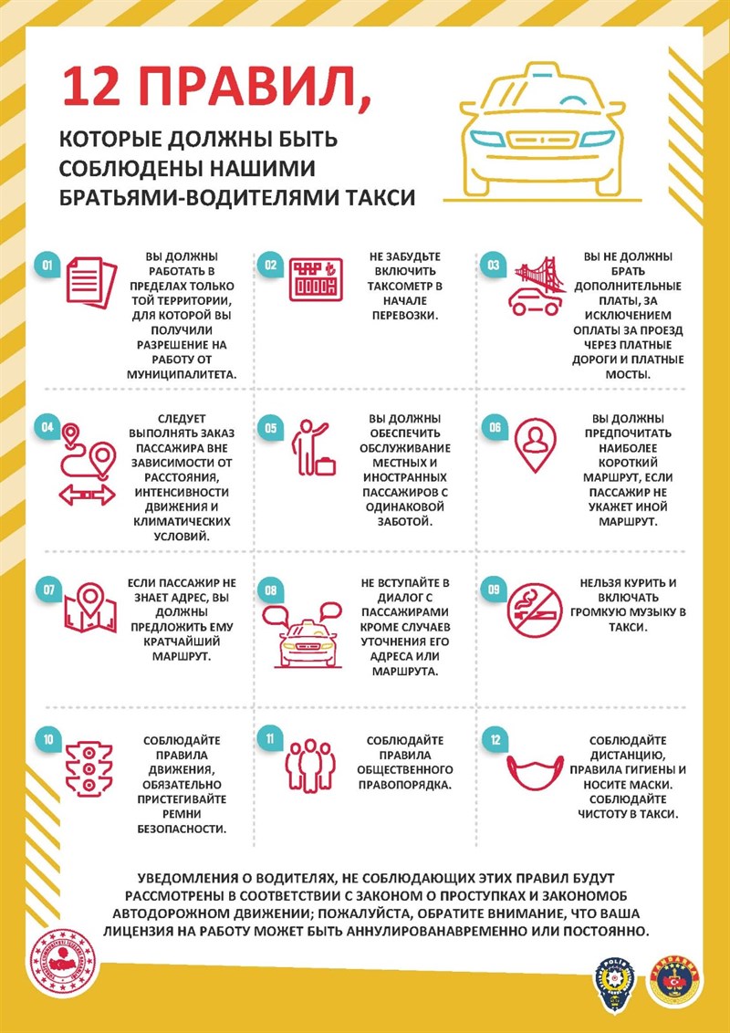 Taksiler İçin 12 Kural